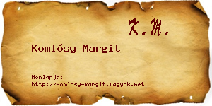 Komlósy Margit névjegykártya