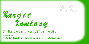margit komlosy business card
